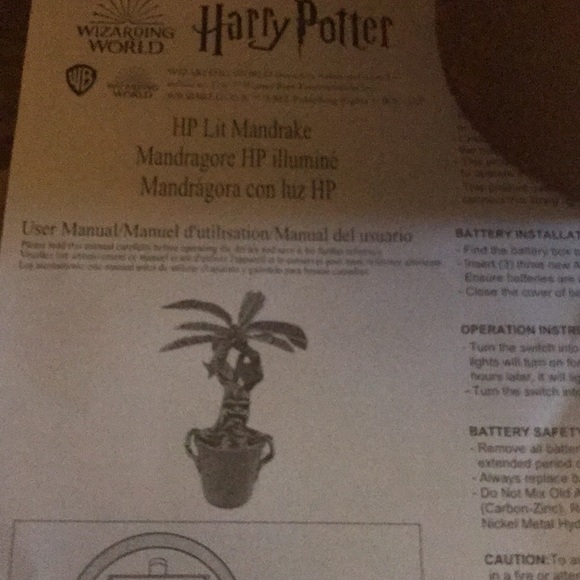 Pottery Barn World of Harry Potter Herbology Lit Mandrake Root from Hogwarts - Picture 6 of 9